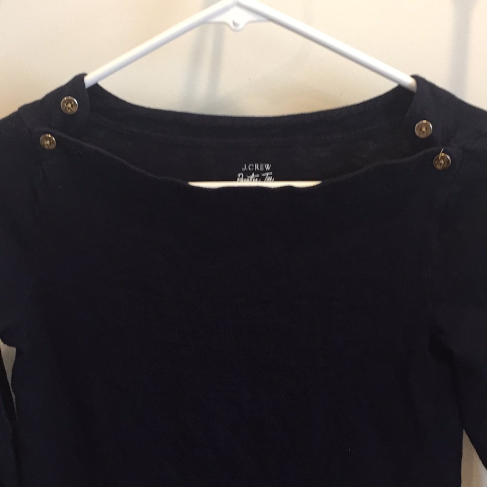 Navy blue cotton boatneck tee from J.Crew, size XS